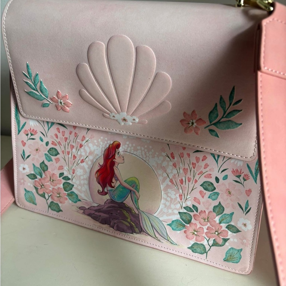 Loungefly Pink and Green Shoulder Bag with Whimsical Design